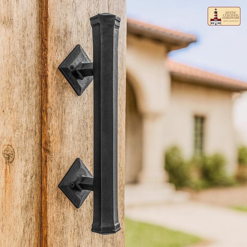 SaKeGa Medieval Hand-Forged Iron Barn Door Handle Pull (1 Pc) | (2 in × 9 in) Black Vintage Gate & Cabinet Handle | Heavy-Duty Rustic Farmhouse & Gothic Handle - Image 3
